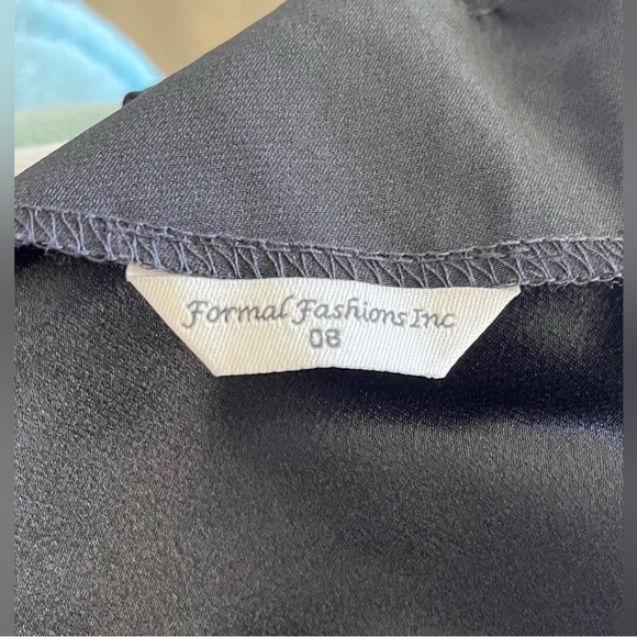 Velvet Flocked Chiffon Bodice with Crape Back Satin Skirt Formal Maxi Dr… - Picture 14 of 16